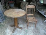 Antique Oak Table & Chairs