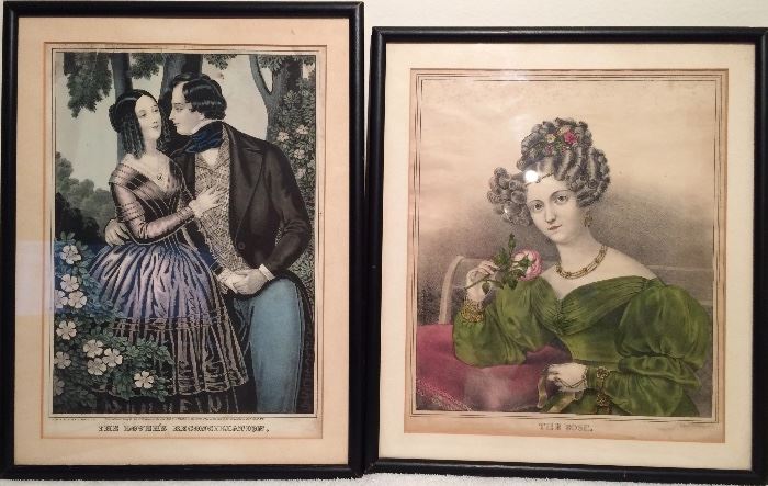 "Lover's Reconciliation", Litho. by Baille     "The Rose", Litho