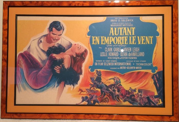 Beautifully Framed French Lobby Card, Gone With The Wind