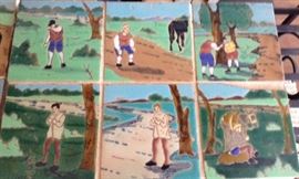 Vintage Reclaimed Spanish Don Quixote Tiles