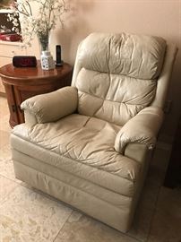 Recliner and round side table