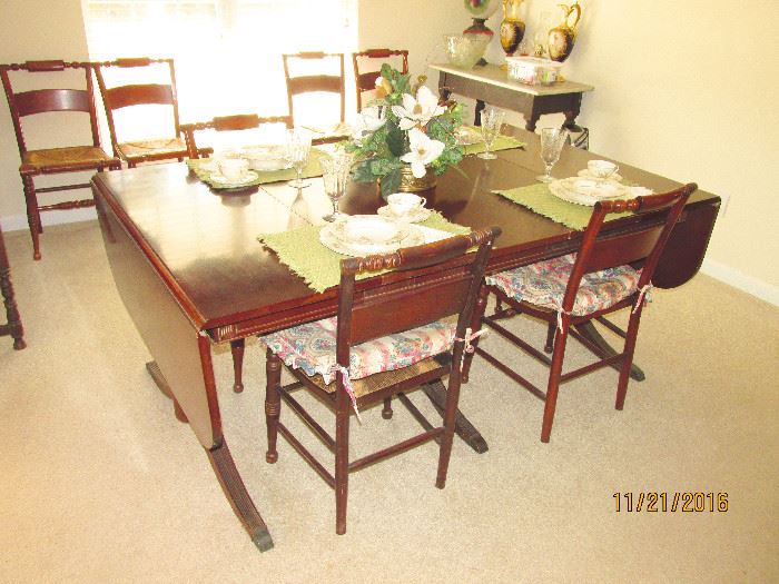 ANTIQUE DINING TABLE WITH CHAIRS