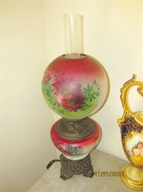 ANTIQUE HURRICANE LAMP CONVERTED TO ELECTRIC