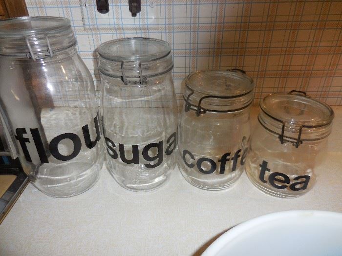 70's Glass Canisters 