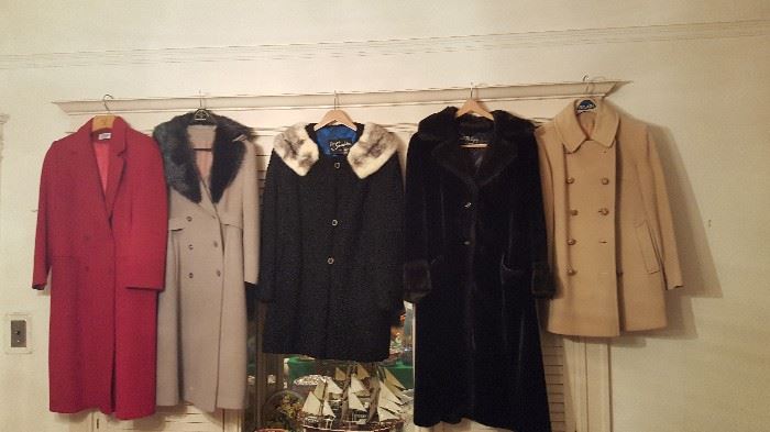 Vintage wool and fur coats