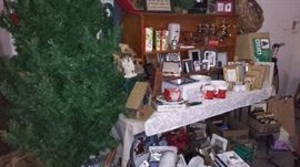 Trees. ornaments, glass-much misc...