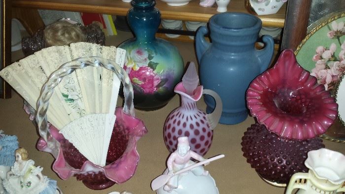 Glassware and pottery. Fenton