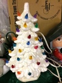 One of two ceramic Christmas trees