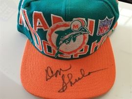 Miami Dolphins cap signed by Don Shula