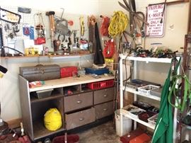 garage items and tools.