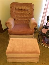 Swivel rocker and ottoman
