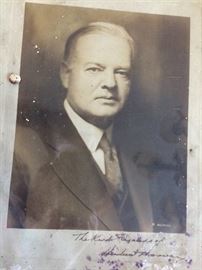 autographed photo of Herbert Hoover