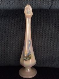 Fenton vase-hand painted A. Farley