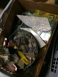 box of glass for stained glass projects