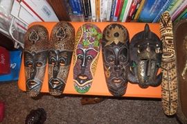 Wood Masks, Carvings, Unique, Africa, Asia, Indonesia, Ghana, Mali, Rare, West Africa