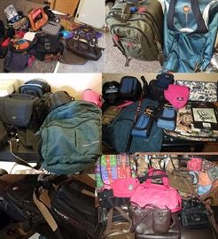 Delsey InSect Duffle Bag from South Africa (the best quality) Travel Suitcases, Travel Bags, Travel Gadgets, Travel Accessories, Rick Steves Day Pack backpack, Columbia mens waterproof jacket, computer case, Tamrac Video Camera Case, Lot’s of purses, name brand handbags, shoulder bags, Kipling, Buxton Leather small evening or work bags, Indonesia, China, Vietnam, Clear Plane Carry on bags, Cosmetic Bag, Jewelry Bag tote, Cabeau Revolution Travel Pillow, Walking Stick from Chile South America, Lots of Camera bags from Lowepro, Crafters bag, jewelry tote, makeup case, makeup overnight bag, neoprene camera case for Canon G3X,  