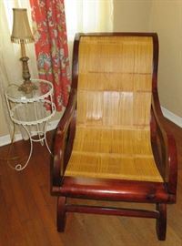 Cane Wood Lounge Arm Chair