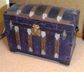 George Burroughs Brass and Oak dome steamer Premium Trunk 