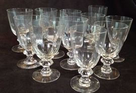 Early crystal stemware with ribbed cup