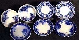 Antique flow blue plates