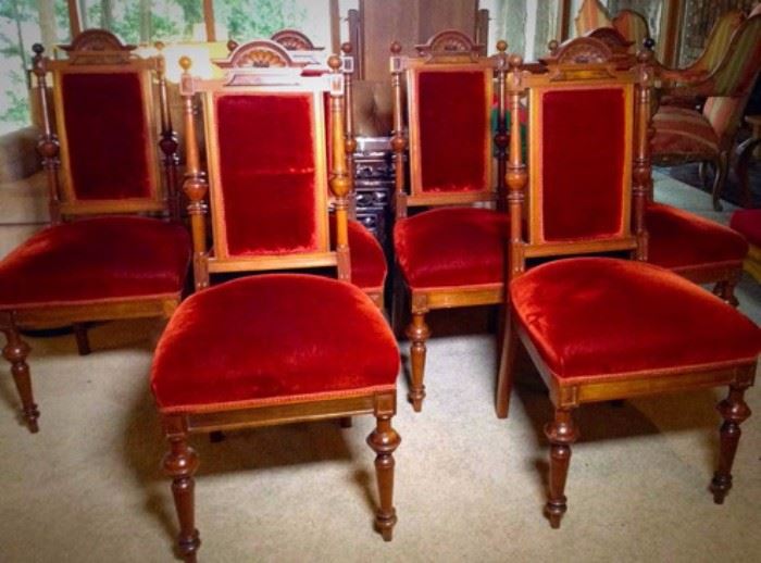 Antique Wood chairs 6 total