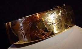 Foro 14K Gold Cuff bracelet Italy