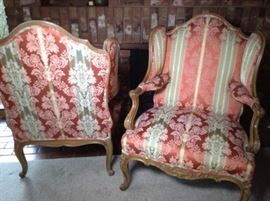 Vintage Queen Anne Fireside Chairs