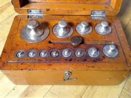 Vintage balance scale weights