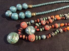 turquoise and coral bead necklace