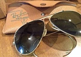 Vintage Ray Ban aviator glasses worn by pilot during the war 