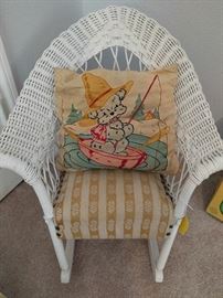 Vintage Childs Wicker Rocking Chair