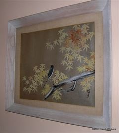 second hand painted Asian scene on foil