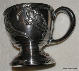 Silver plate Child cup embossed