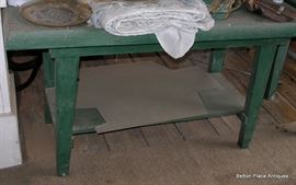 there are two of these home made primitive benches