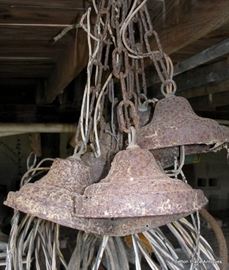 Old metal lampshades