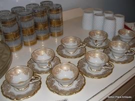 Delicate German Demitasse cups and saucers  Lindner Bavaria 