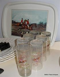 The Hunt Glass ware and Tray