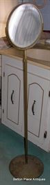 Brass standing makeup mirror