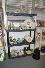 Tea Set, Set of Luncheon China, Granite pot, Glassware