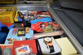 Mickey parachute toy, Watches, Davey Crocket Picture gun