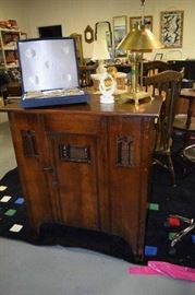 Antique Pie Safe, Figurine, Porcelain Dresser Boxes