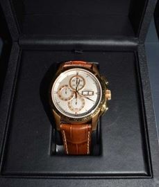 Hamilton automatic brown leather bank 3 dials watch