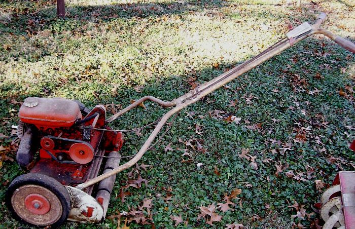 Probably one of the first motorized mowers