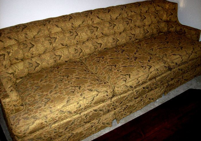 Long brocade sofa