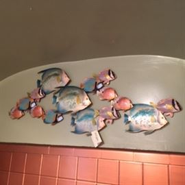 Whimsical Art work, signed,displayed in the Bathroom