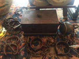 Iron ball & chain, various shackles