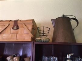 Copper Coffee Pot/ Brass Soap Holder