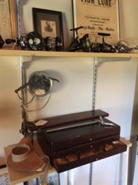 Antique Fly lure making box and extras