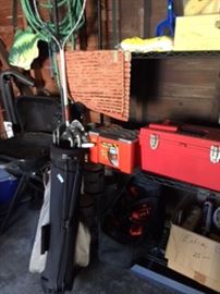 Golf Clubs, Tools/Boxes, Drills, Charcoal grill