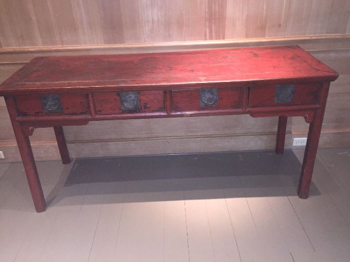antique Asian altar table /sideboard 68"wide x 22.25"deep x 33"high $2600